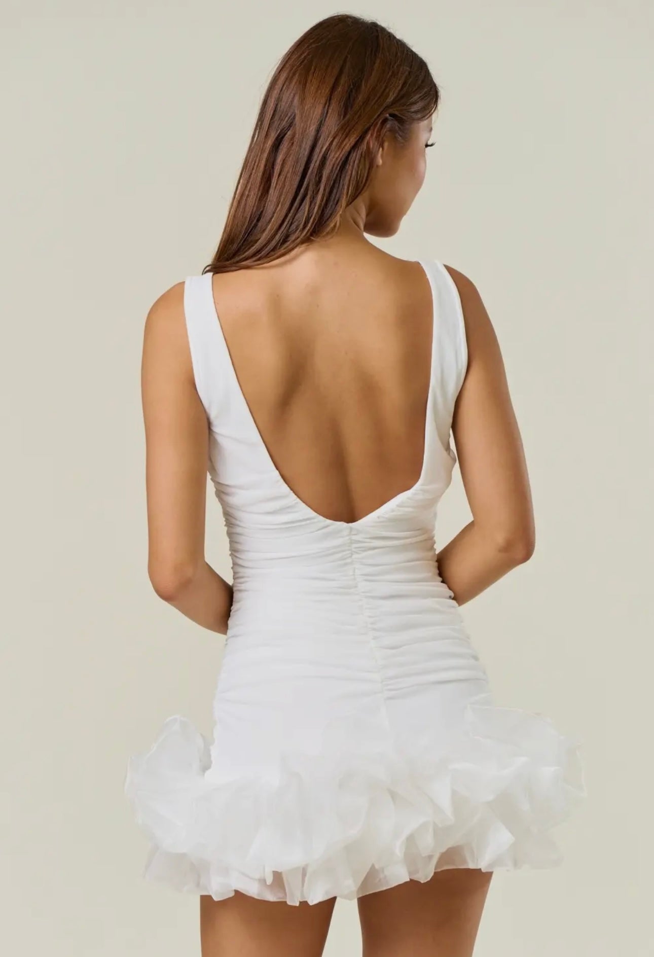 Little Miss Sass-White Ruffle Dress