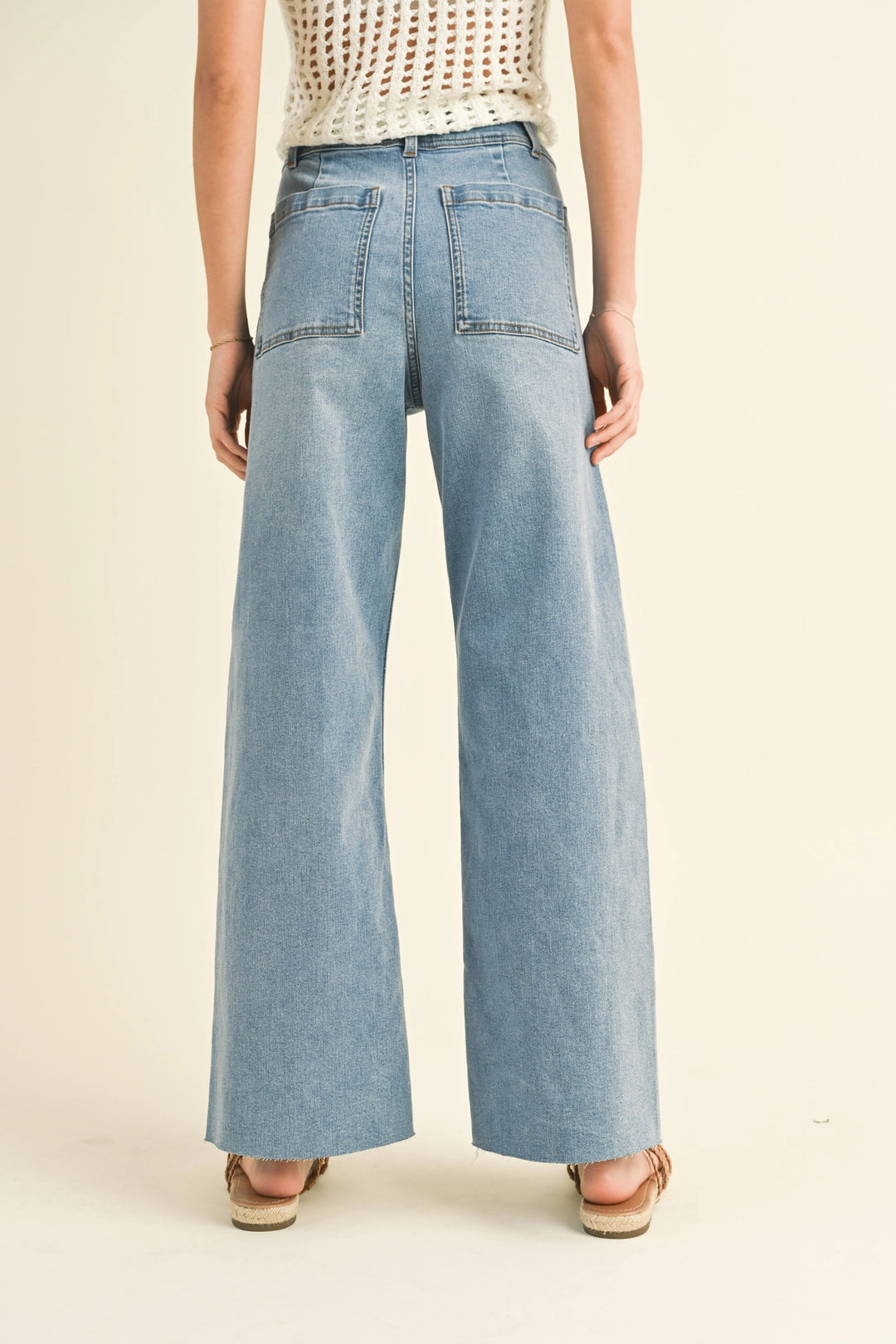 Light Denim Wide Leg Jeans Miou Muse