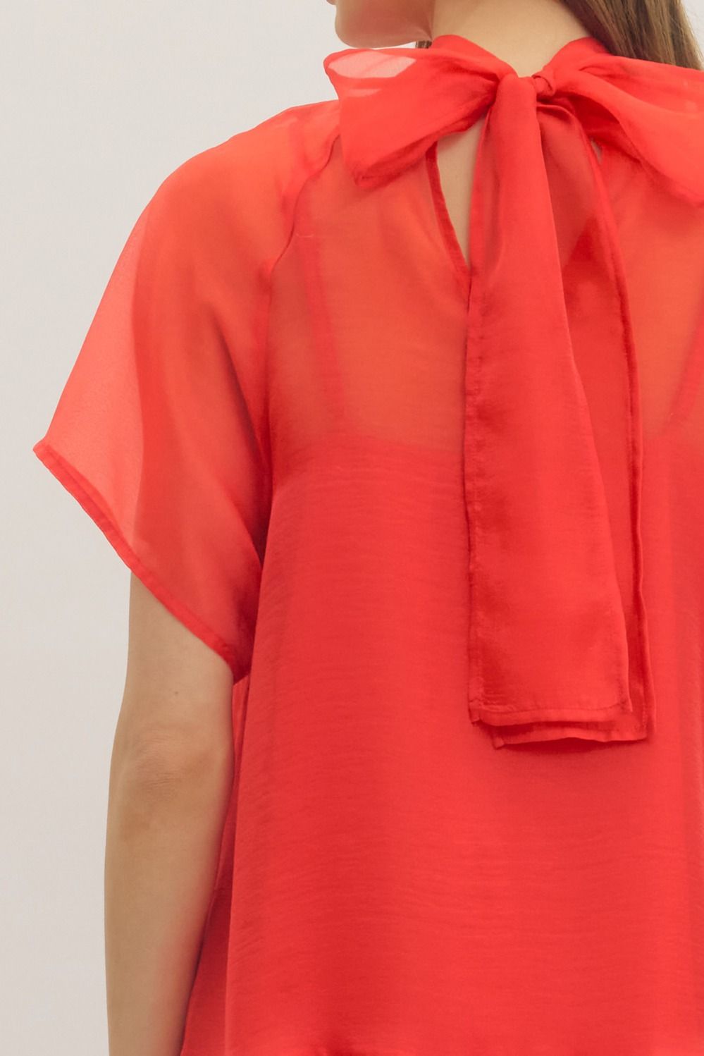 Dressed in Red Flutter Sleeve Dress