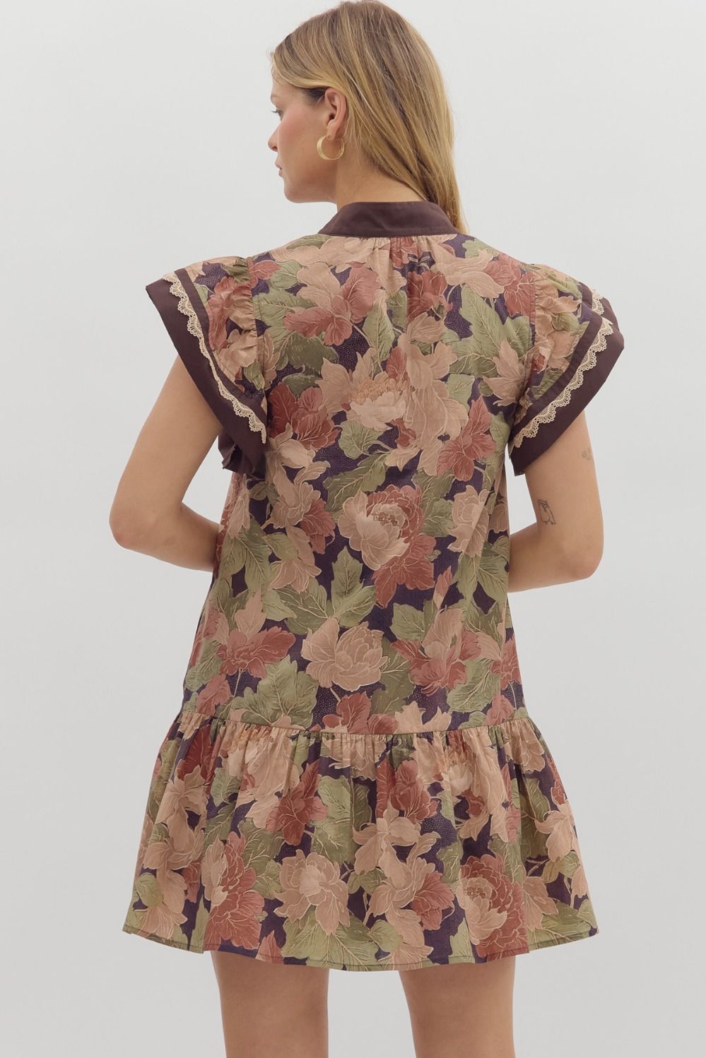 Falling Into You Floral Dress~ Entro