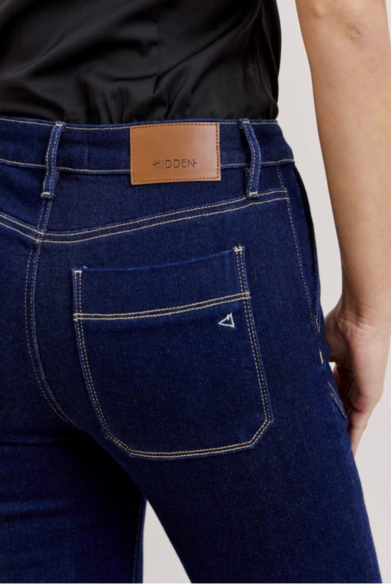 Hidden Utility Flare Jean With Patch Pockets