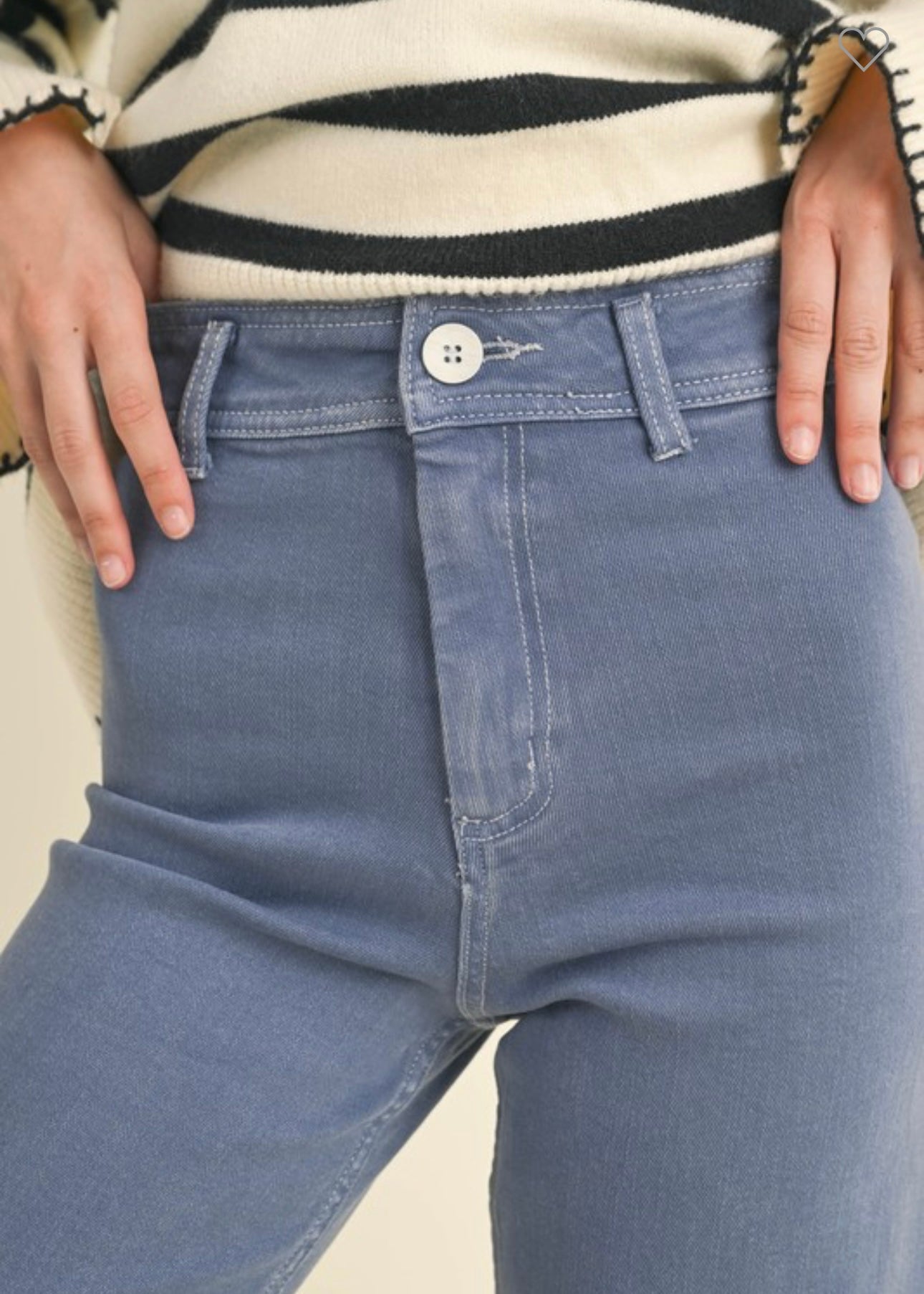 Miou Muse Blue Straight Wide Leg Denim