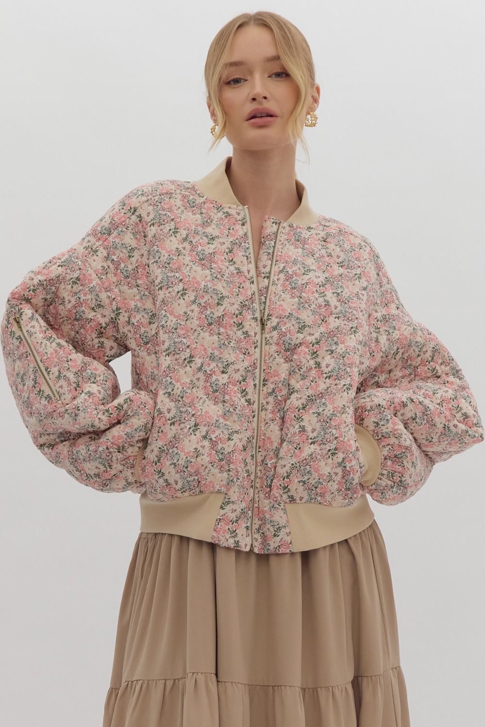 Spring Quilted Bomber Jacket