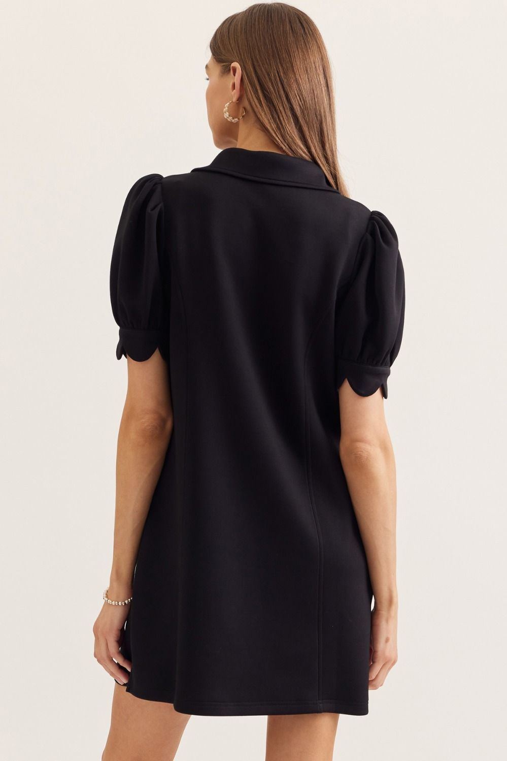 Julia Black Scalloped Tennis Dress