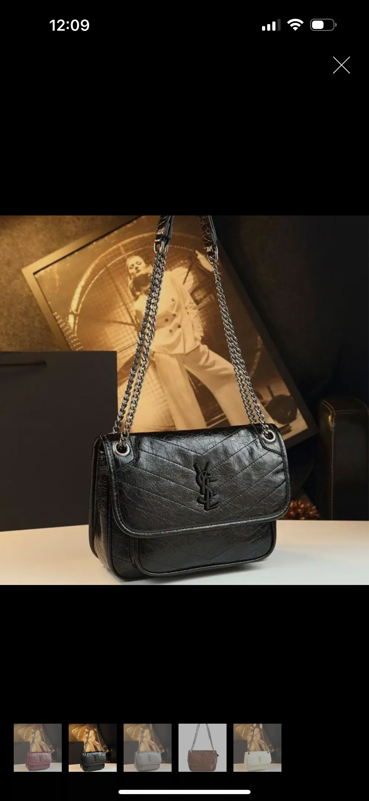 YSL Quilted Crossbody Bag- Brown