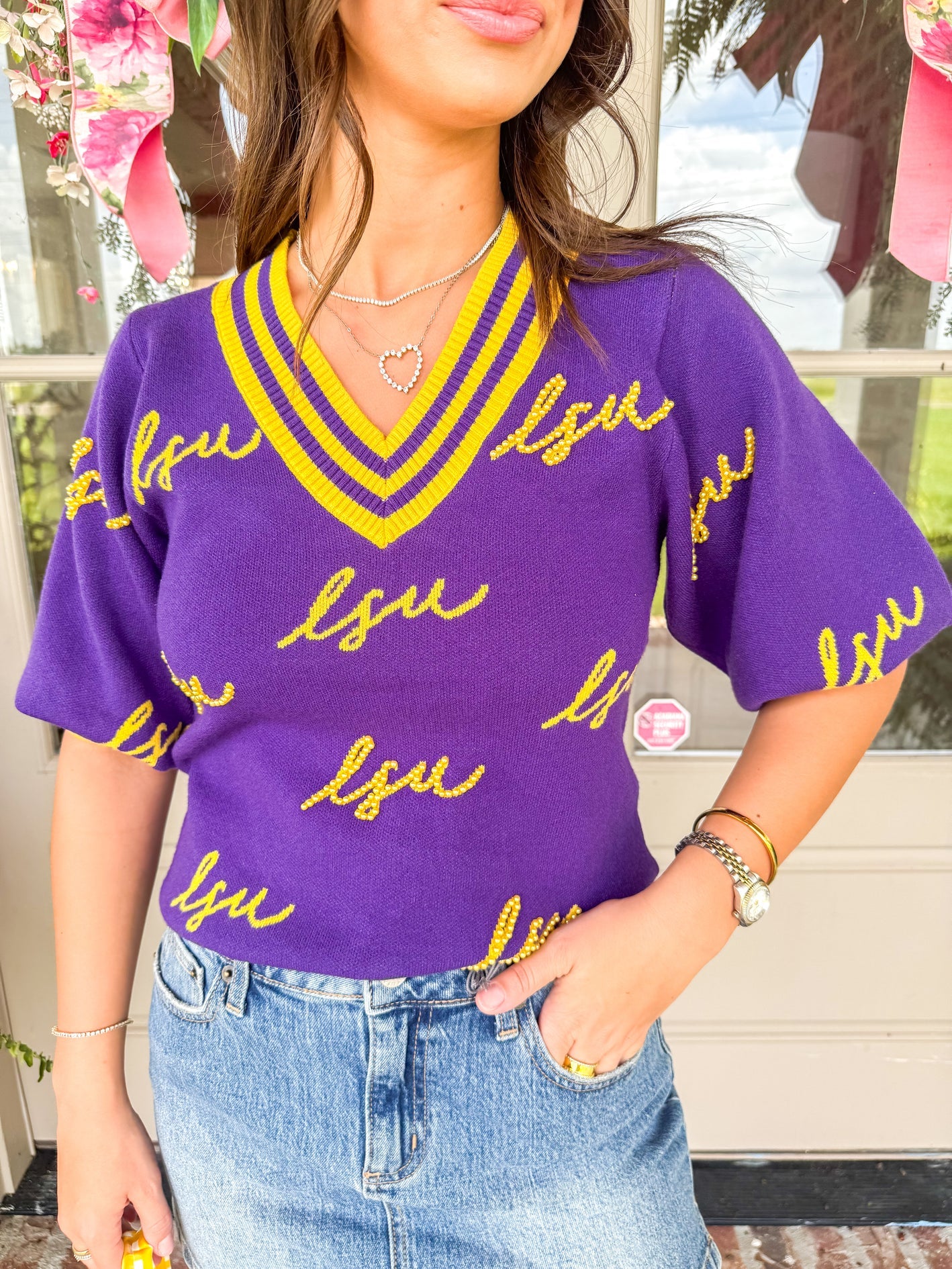 Faith LSU Sweater by Mary Square