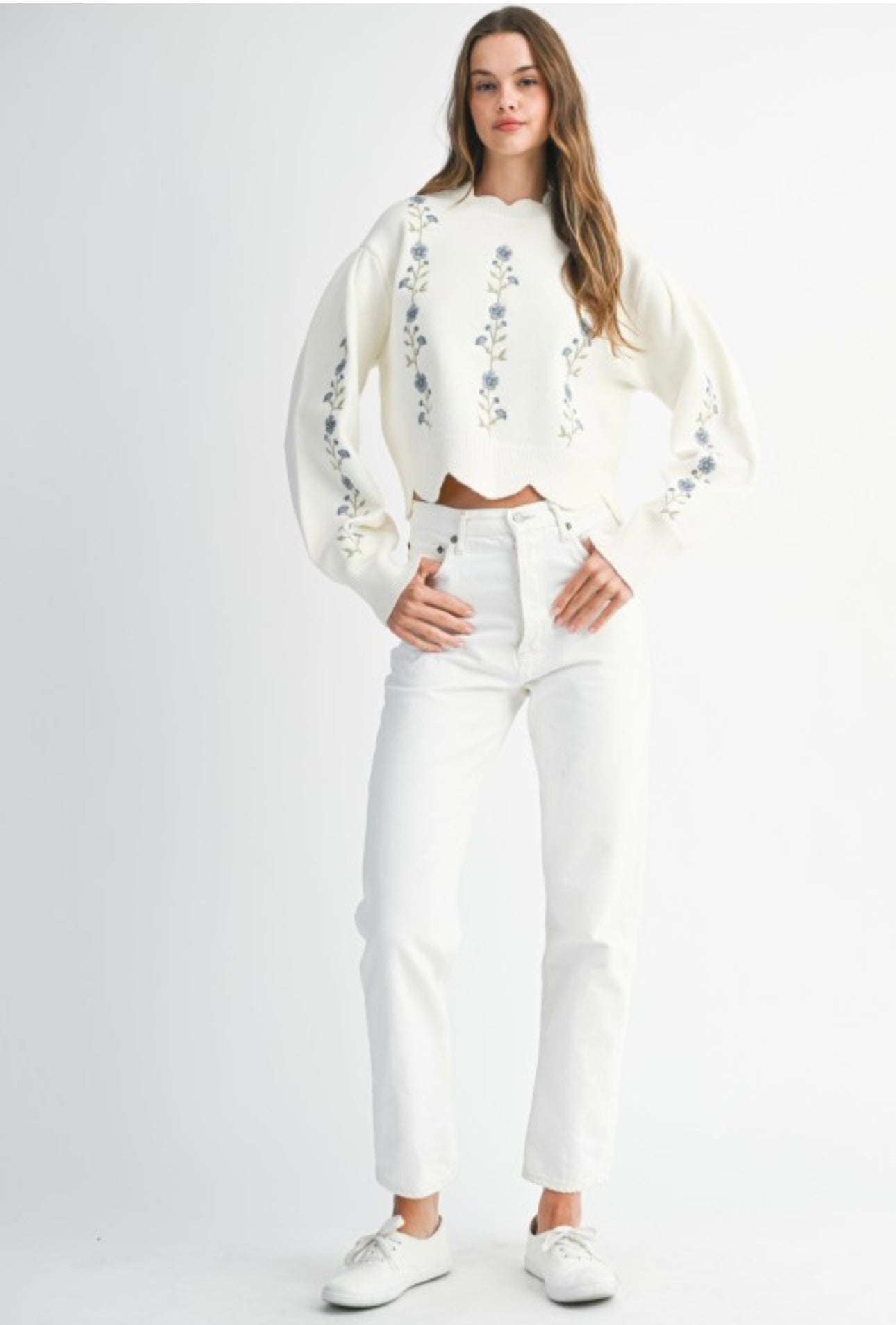 Southern Charm Embroidered Knit Sweater