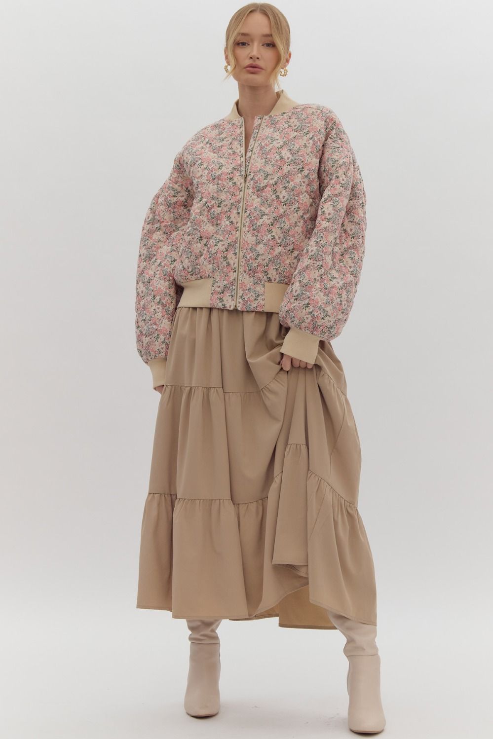Spring Quilted Bomber Jacket