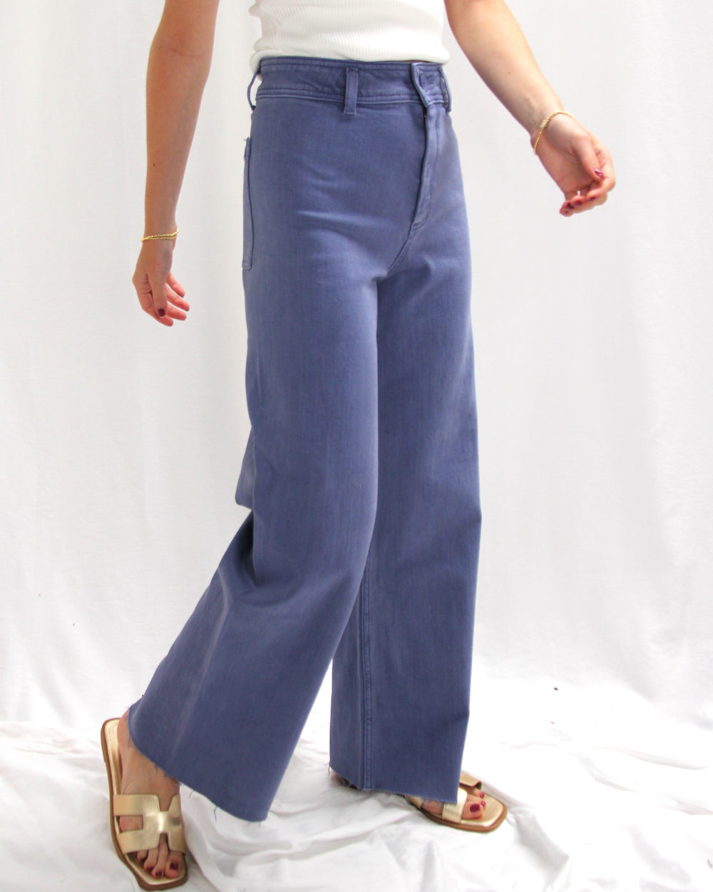 Miou Muse Blue Straight Wide Leg Denim