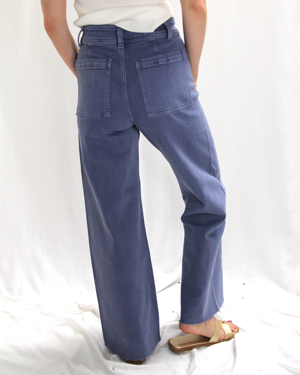 Miou Muse Blue Straight Wide Leg Denim