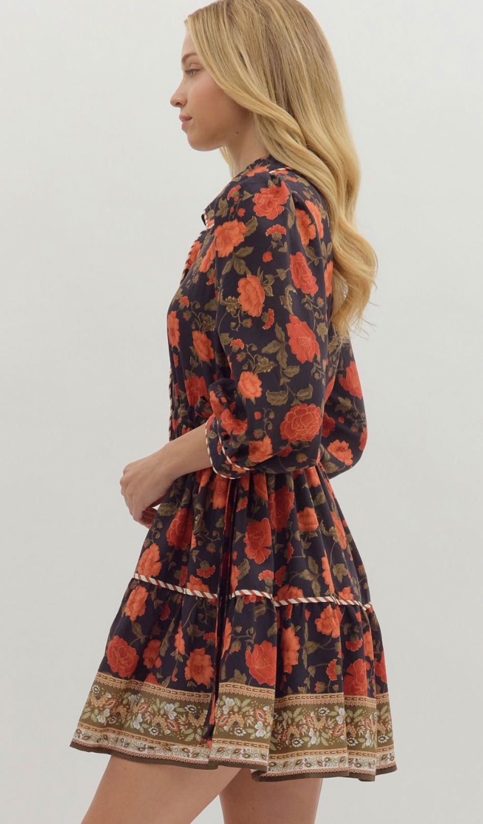 Harvest Festivities Floral Mini Dress~ Entro