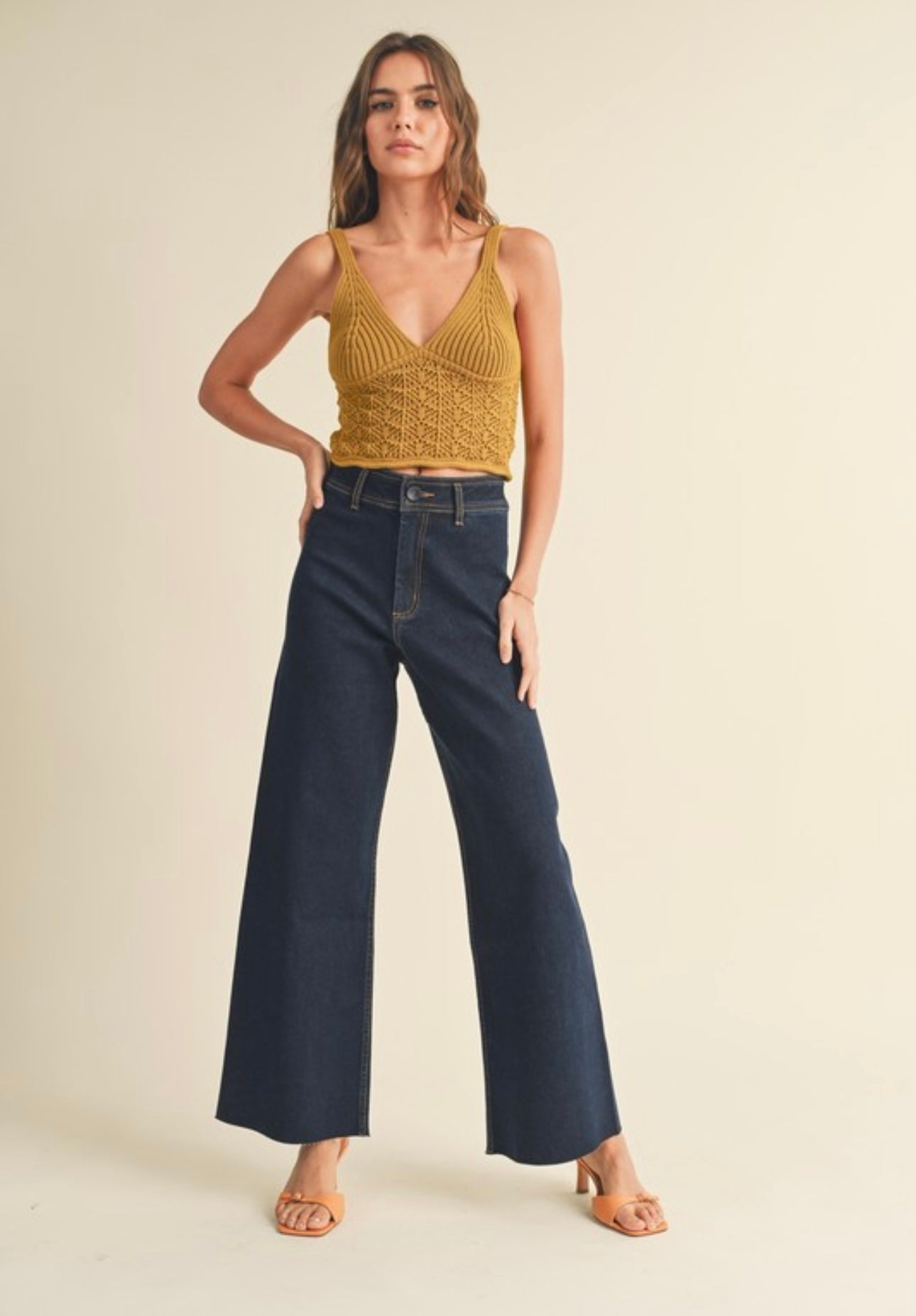 Indigo Blue Wide Leg Jeans