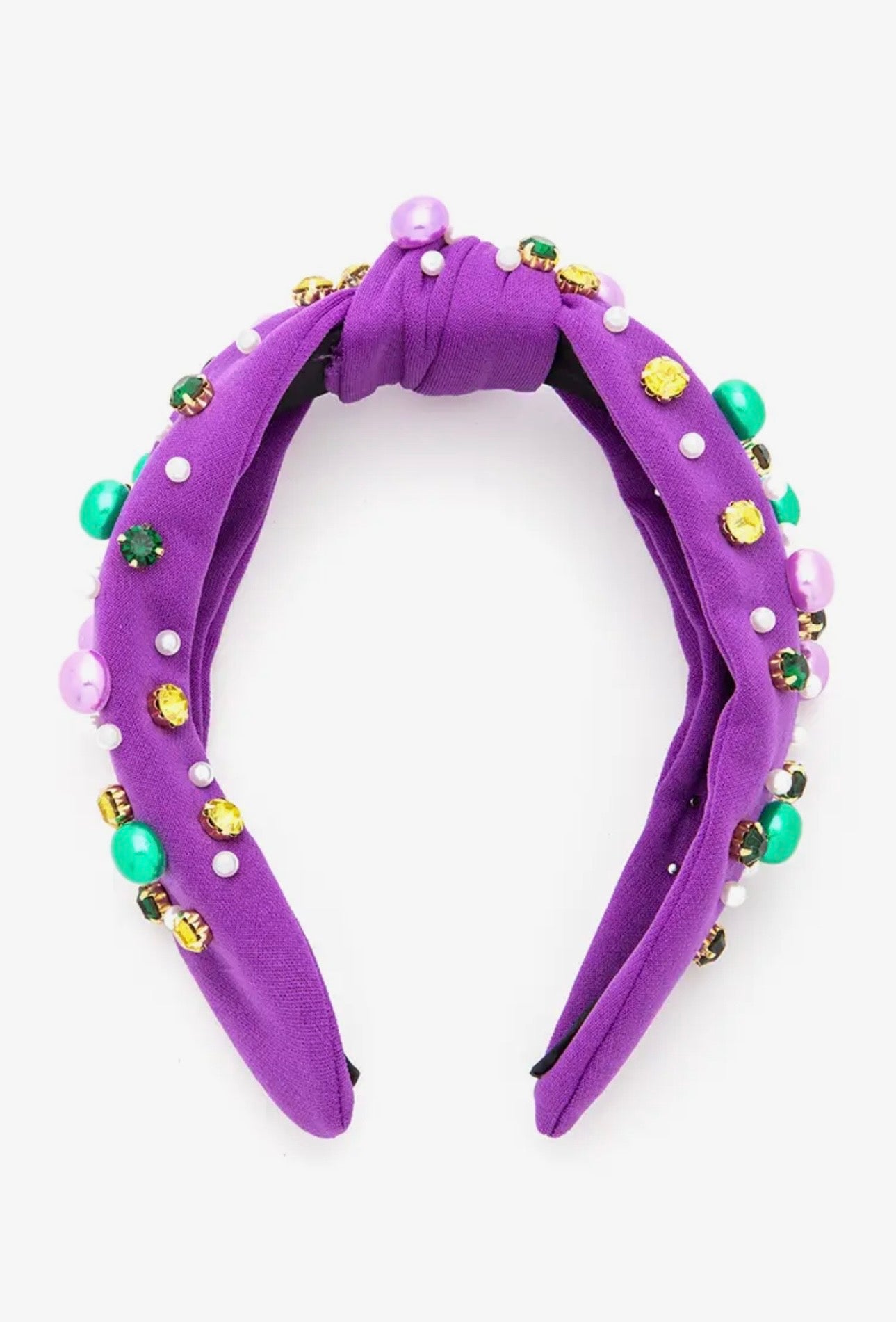 Mardi Gras Mixed Pearl Beaded Headband