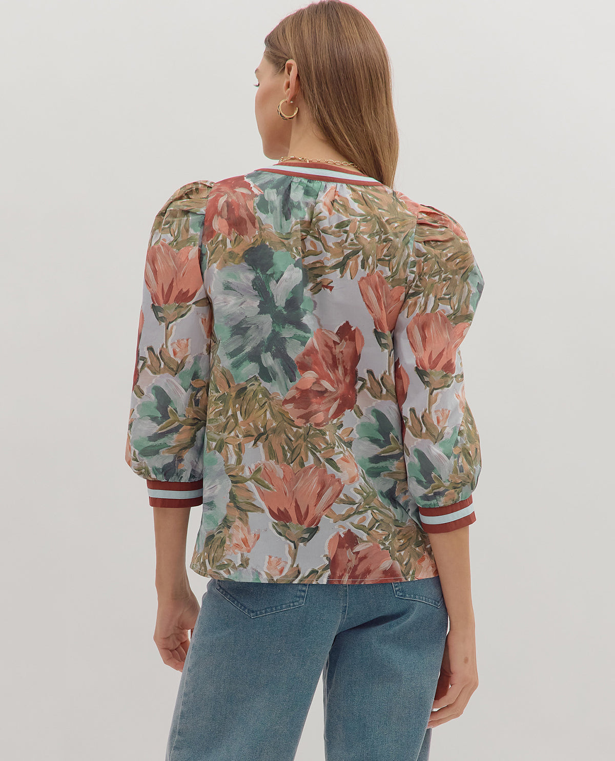 Chestnut Floral Blouse