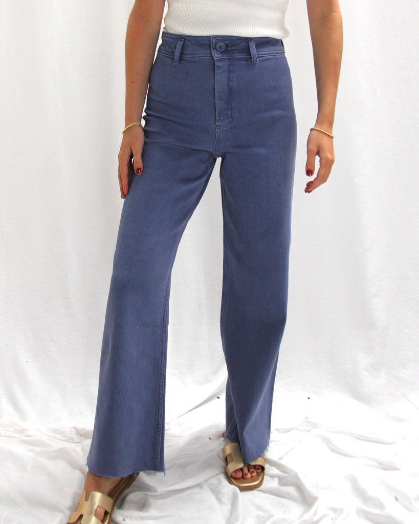 Miou Muse Blue Straight Wide Leg Denim
