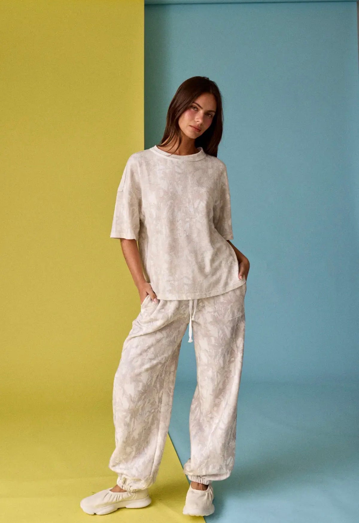 Nature Camo Ribbed Loose Fit Tee