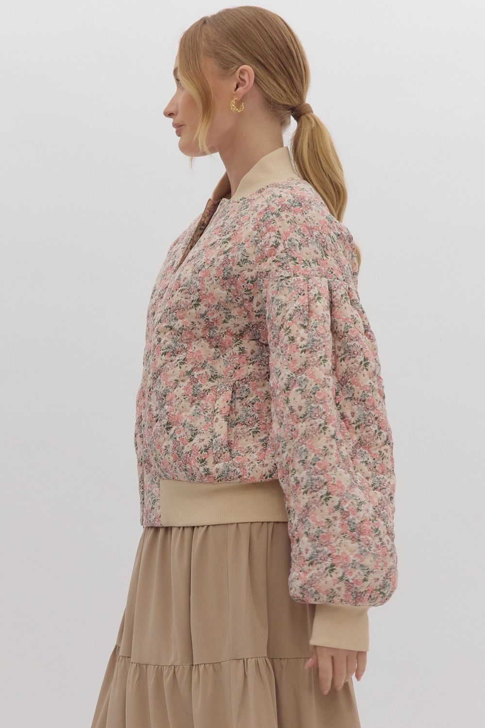 Spring Quilted Bomber Jacket