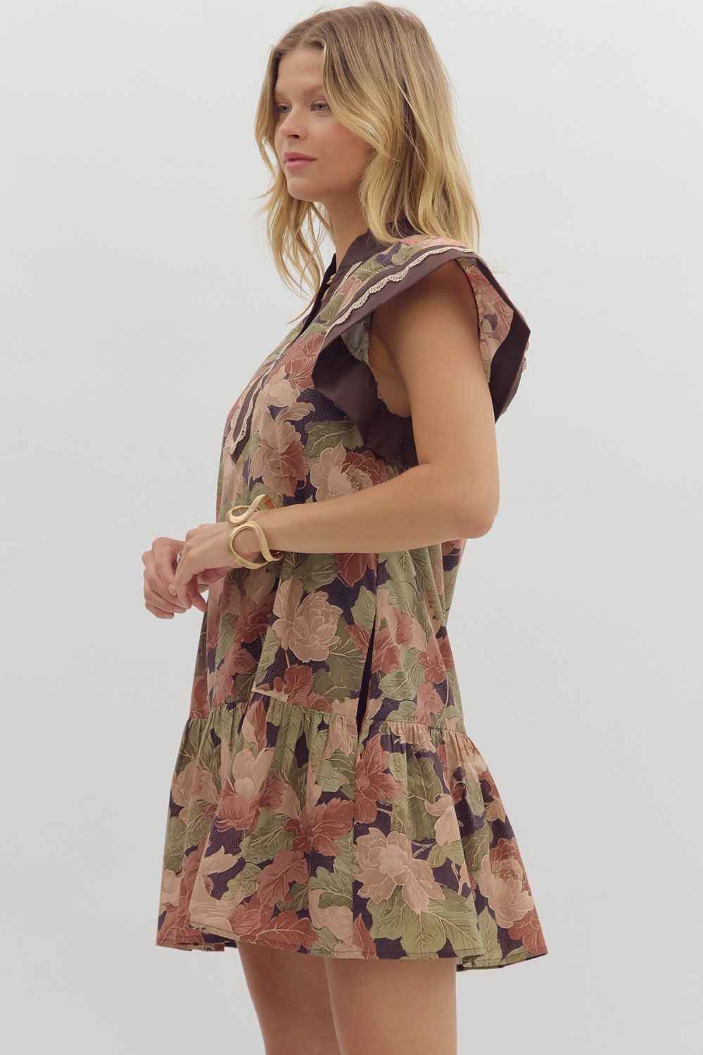 Falling Into You Floral Dress~ Entro