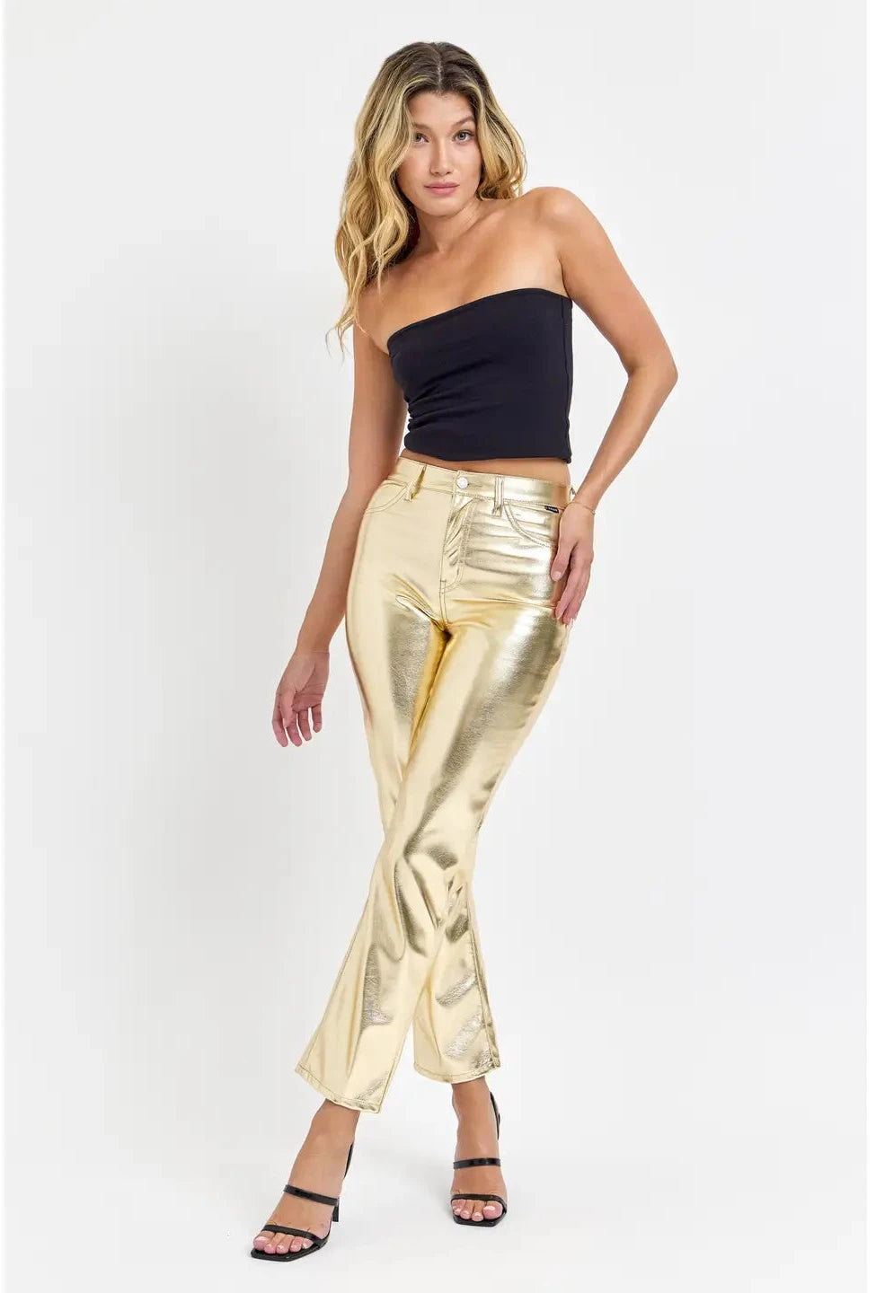 Bright Gold Straight Leg Cello Pants