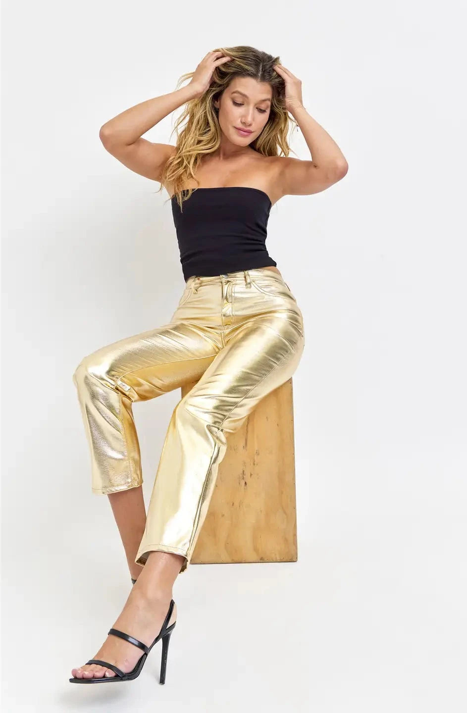 Bright Gold Straight Leg Cello Pants
