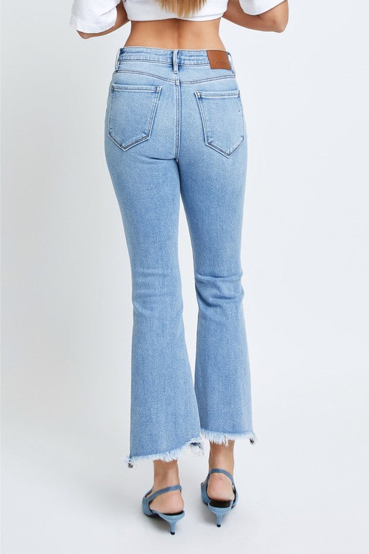 Hidden Happi High Waist Crop Flare Fray Jeans