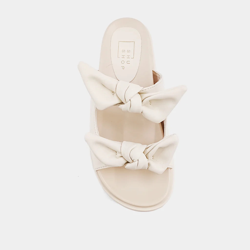 Kiki Bow Sandals~Bone (Beige)