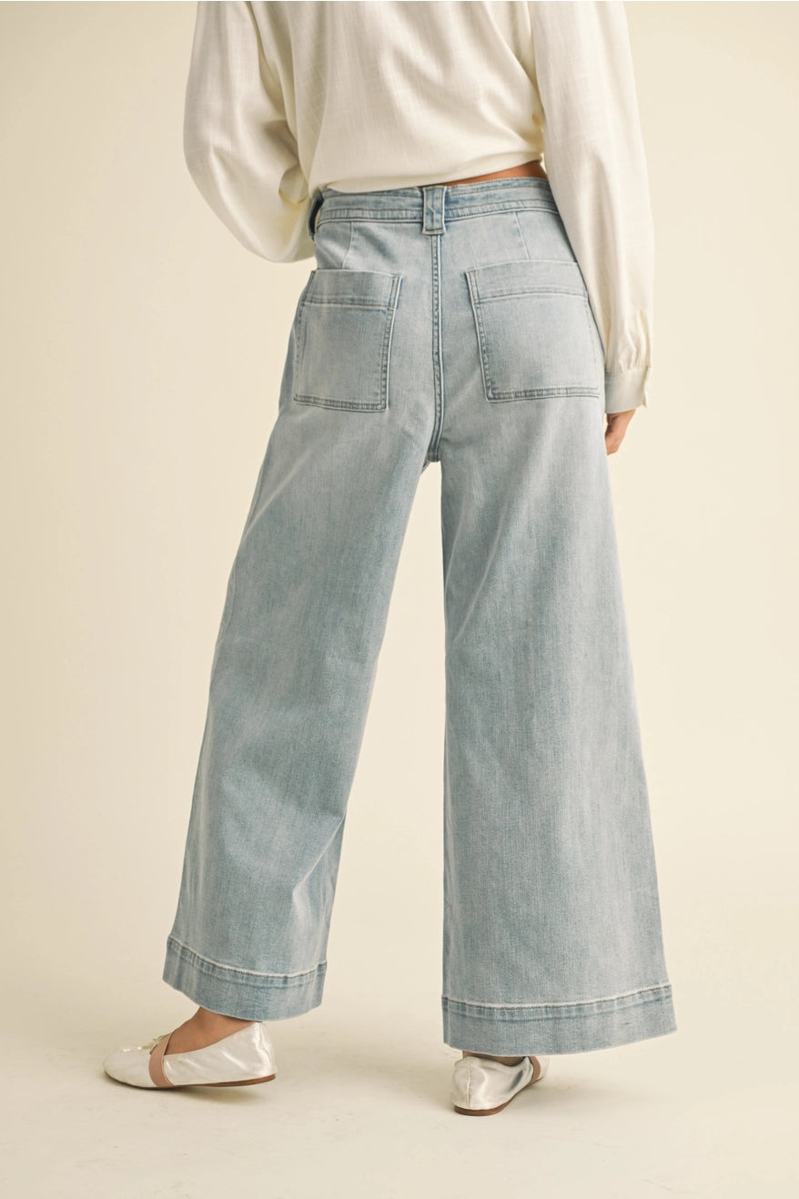 Miou Muse Washed Denim With Front Tie