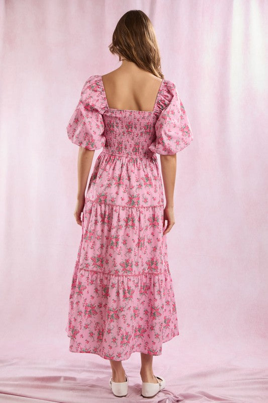Happy Gatherings Floral Bow Maxi Dress