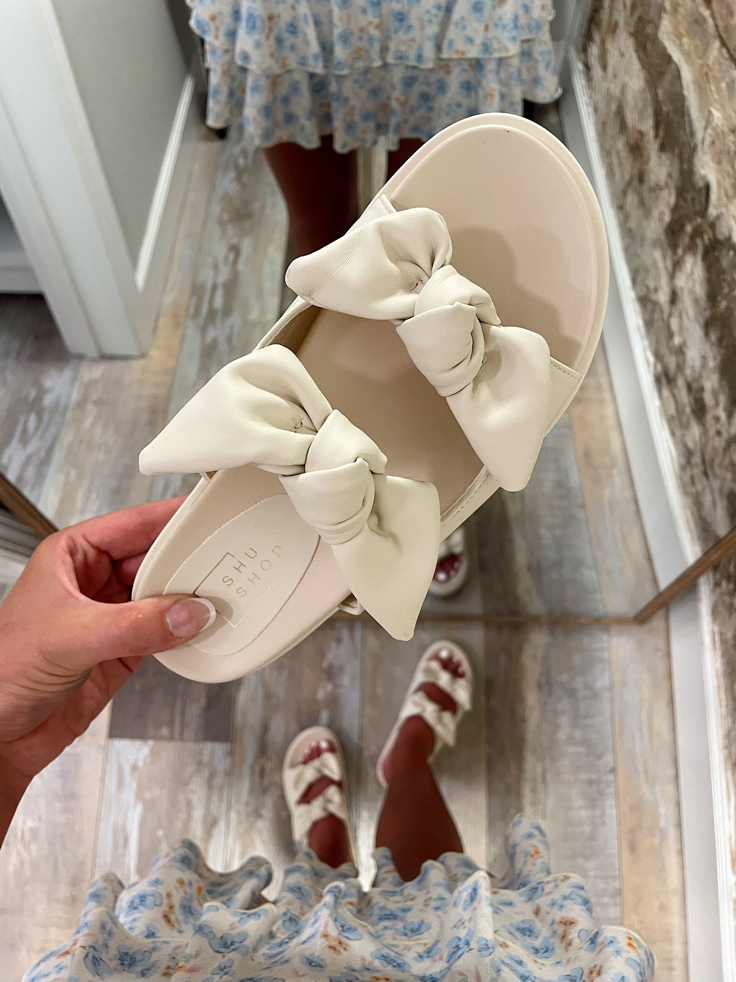 Kiki Bow Sandals~Bone (Beige)