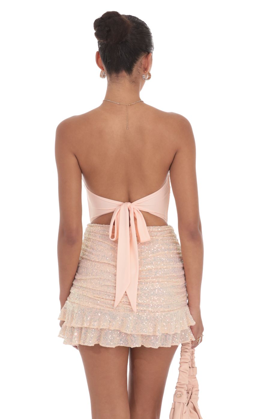 Adore Me~ Ruched Mini Dress Peachy Pink