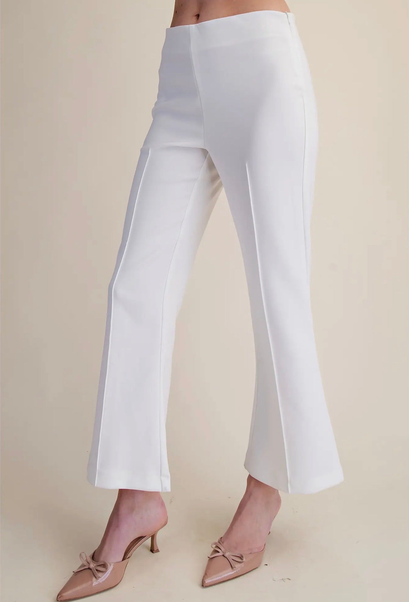 Strictly Business White Flare Pants Set