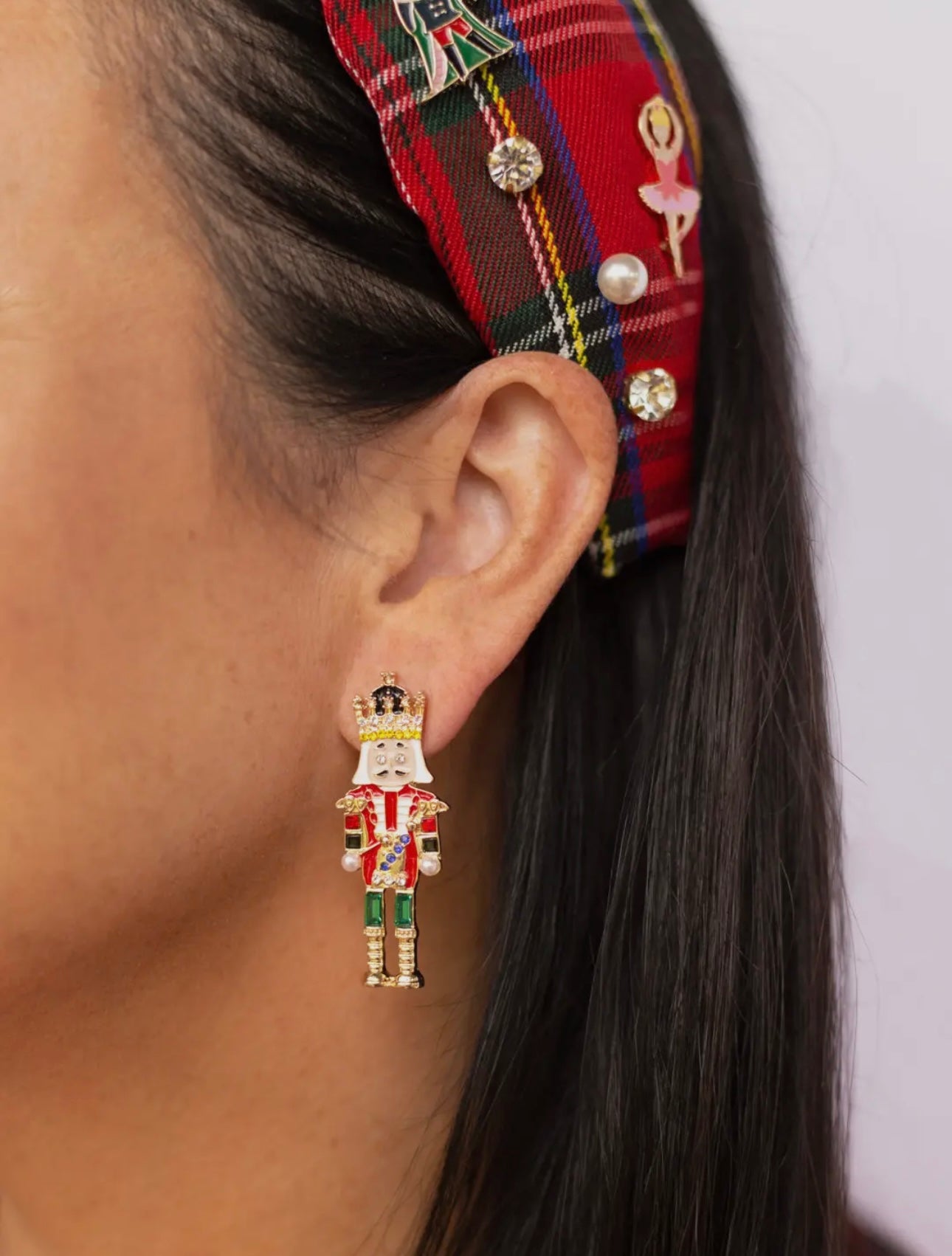 Large Traditional Enamel Nutcracker Studs