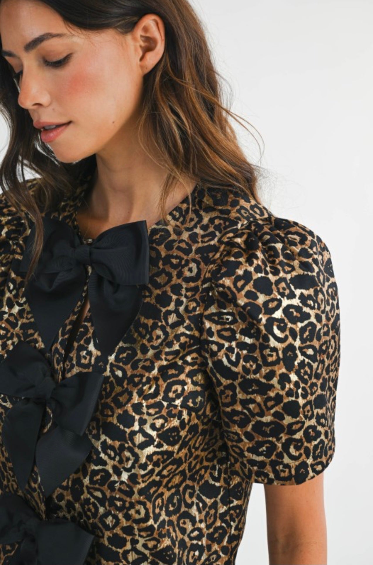 Lovestruck Babe Leopard Bow Top ￼