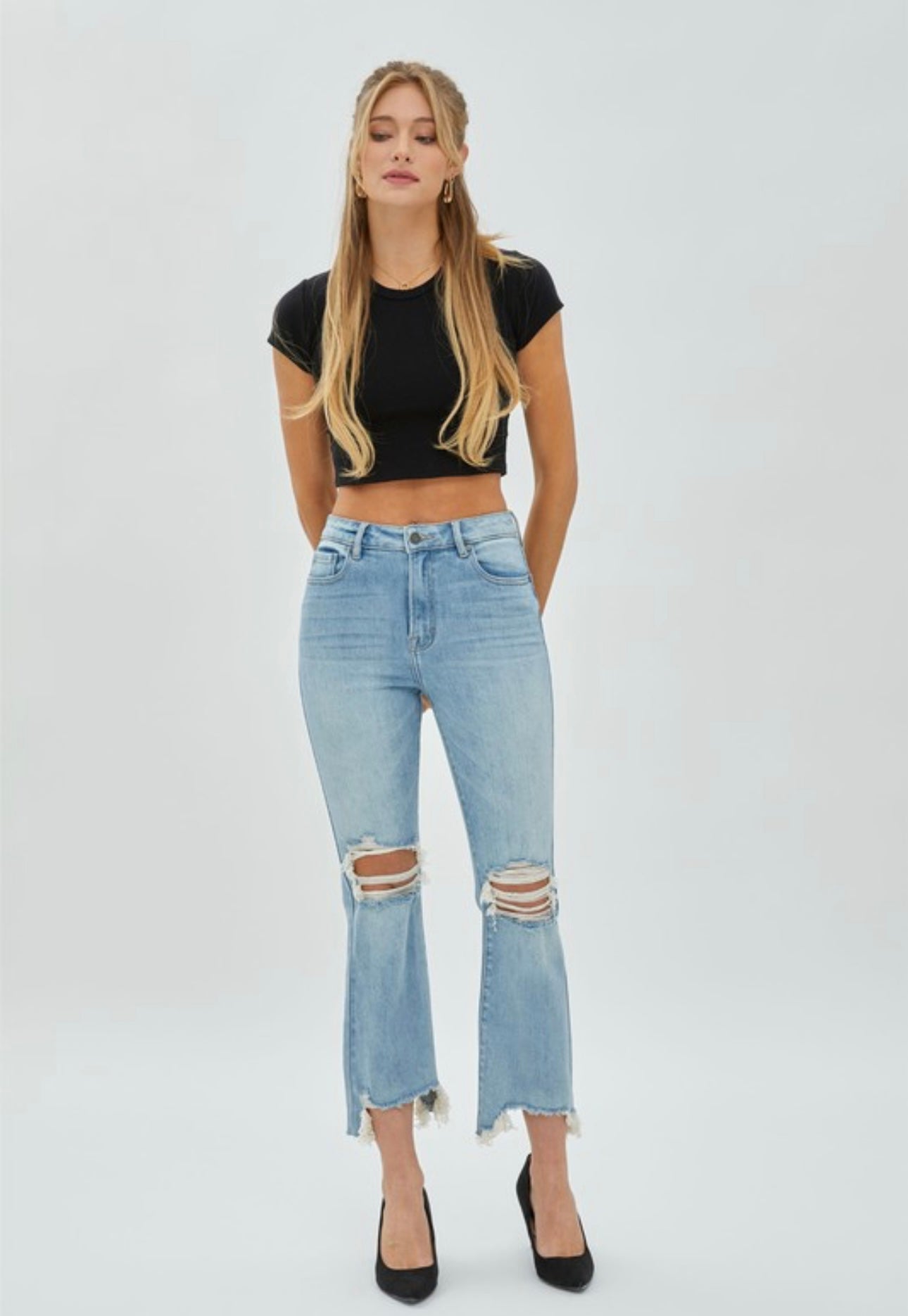 Hidden Happi High Waist Basic Cropped Flare Jeans