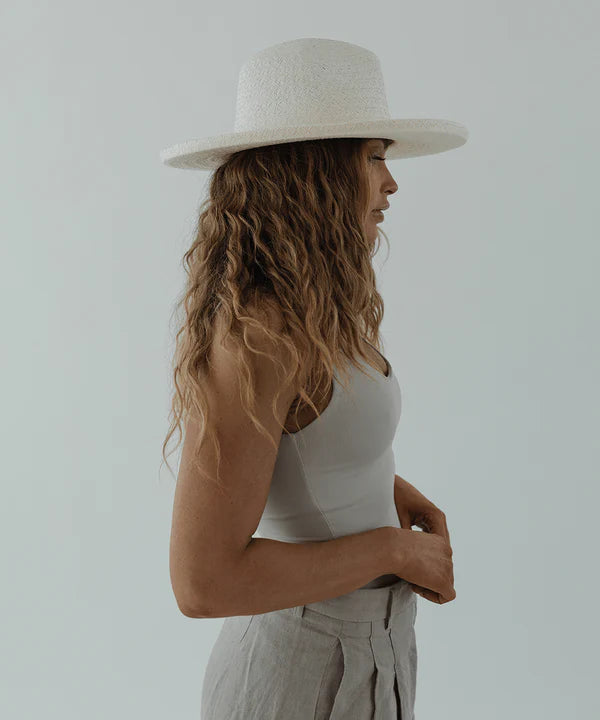 Cara Loren Pencil Brim Straw Hat