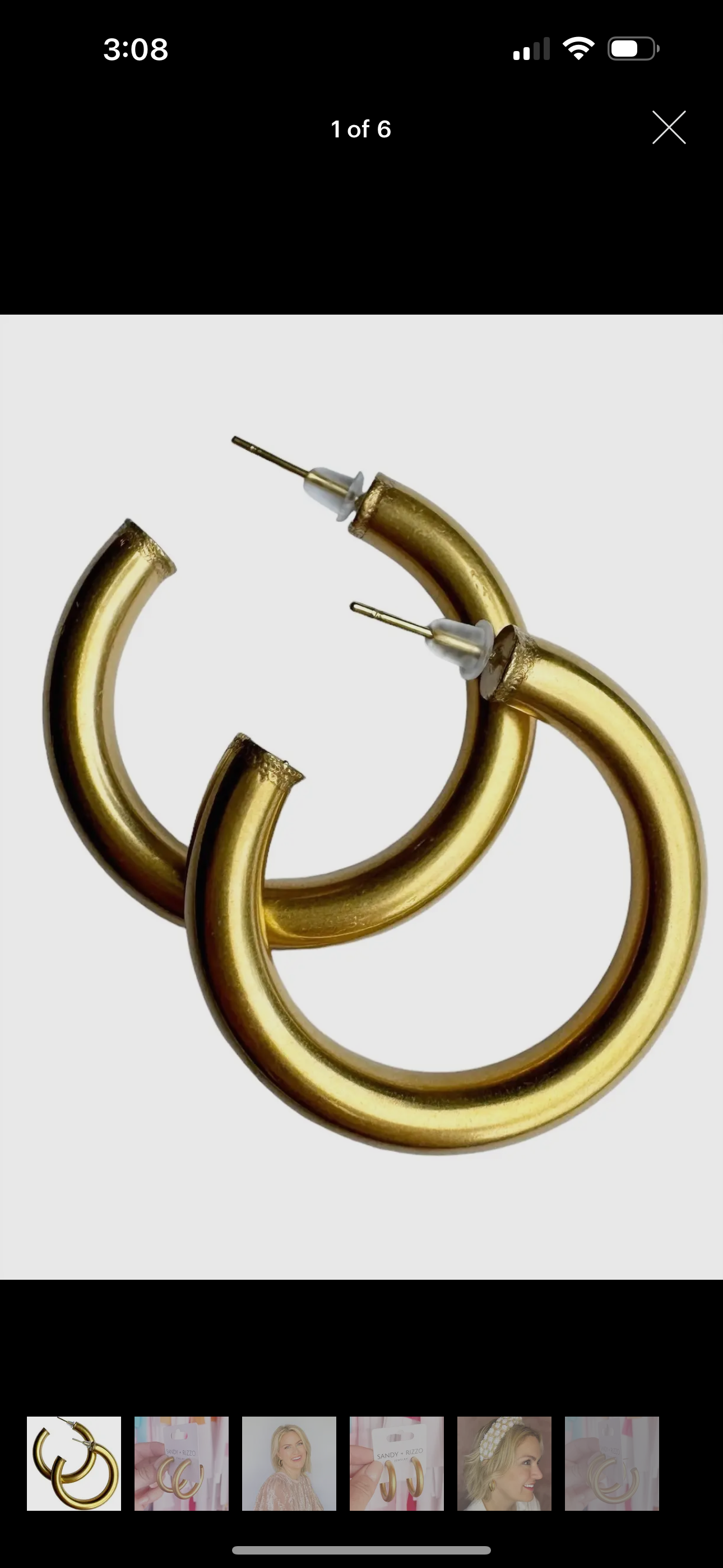 Brushed Gold Hoops