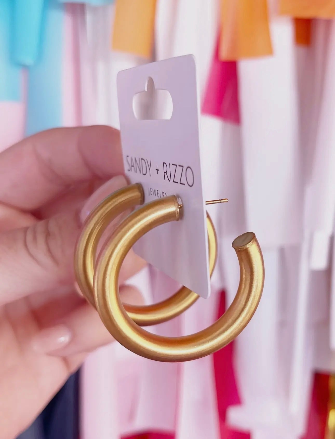 Brushed Gold Hoops