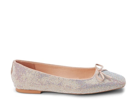 Roxy Clear Rhinestone Ballet Flats