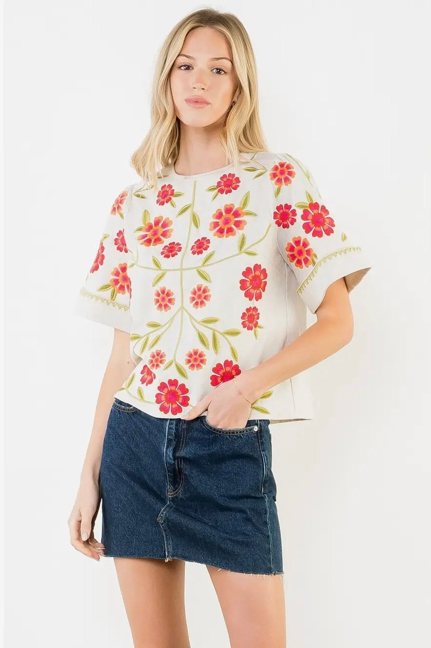 Floral Embroidery Day Dream Blouse~ THML