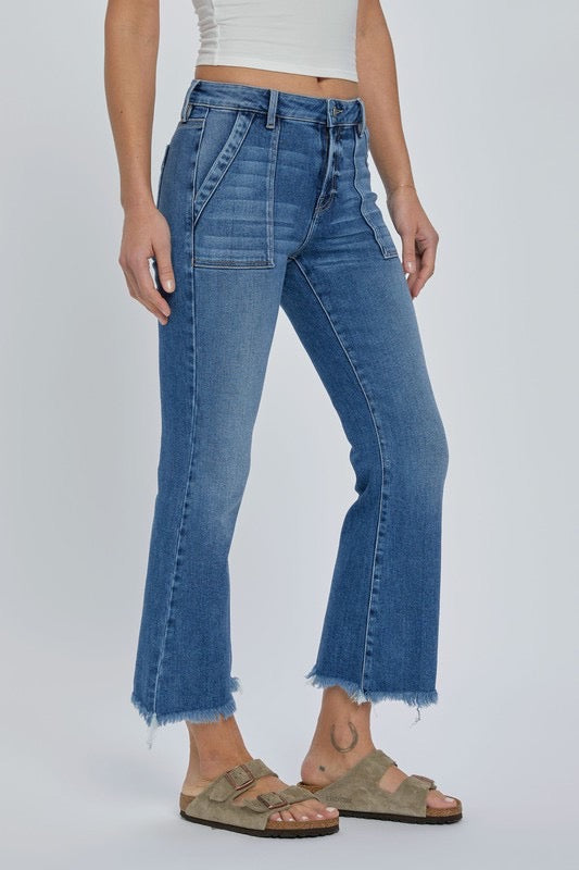 Hidden Happi Cargo Cropped Flare Jeans