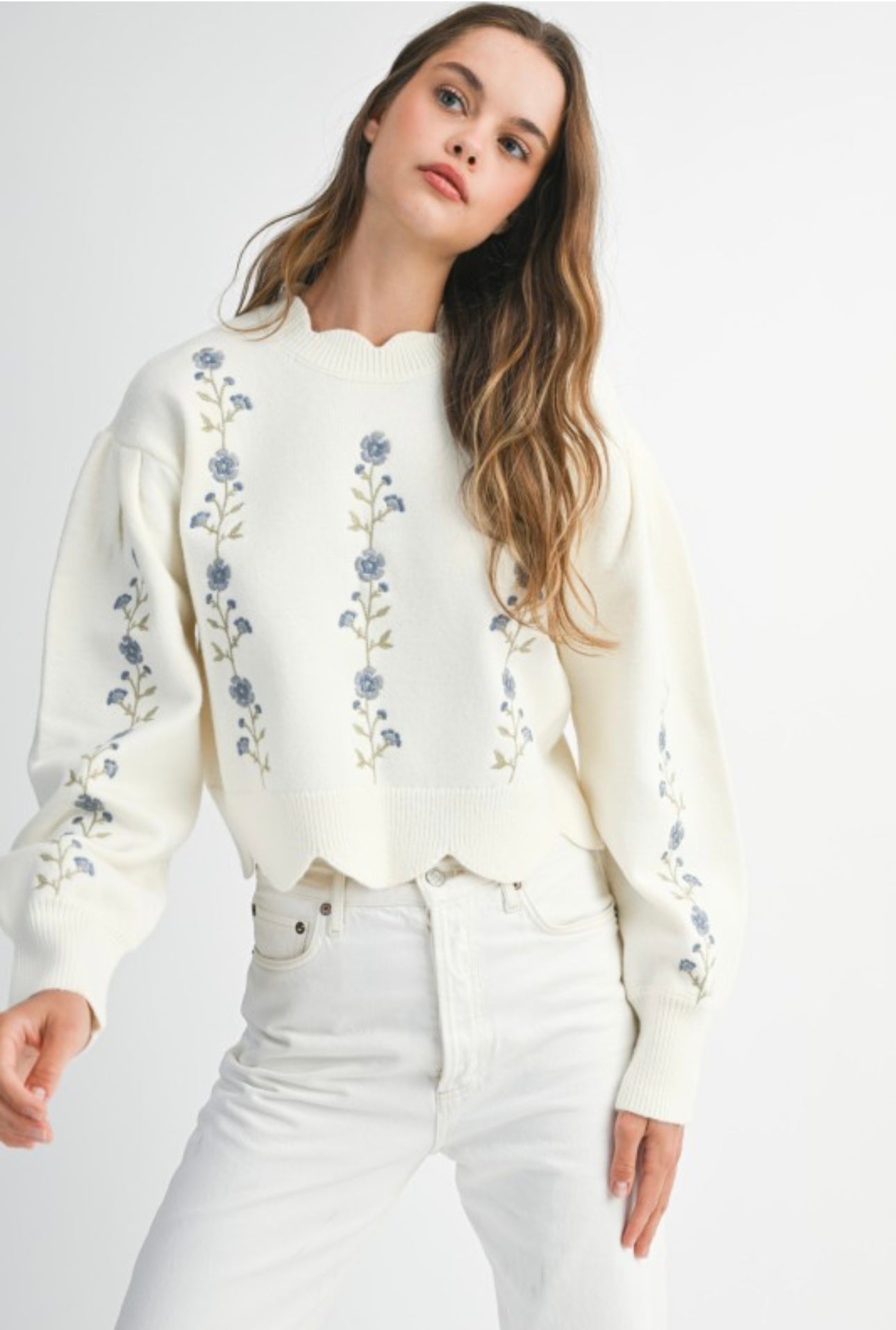 Southern Charm Embroidered Knit Sweater