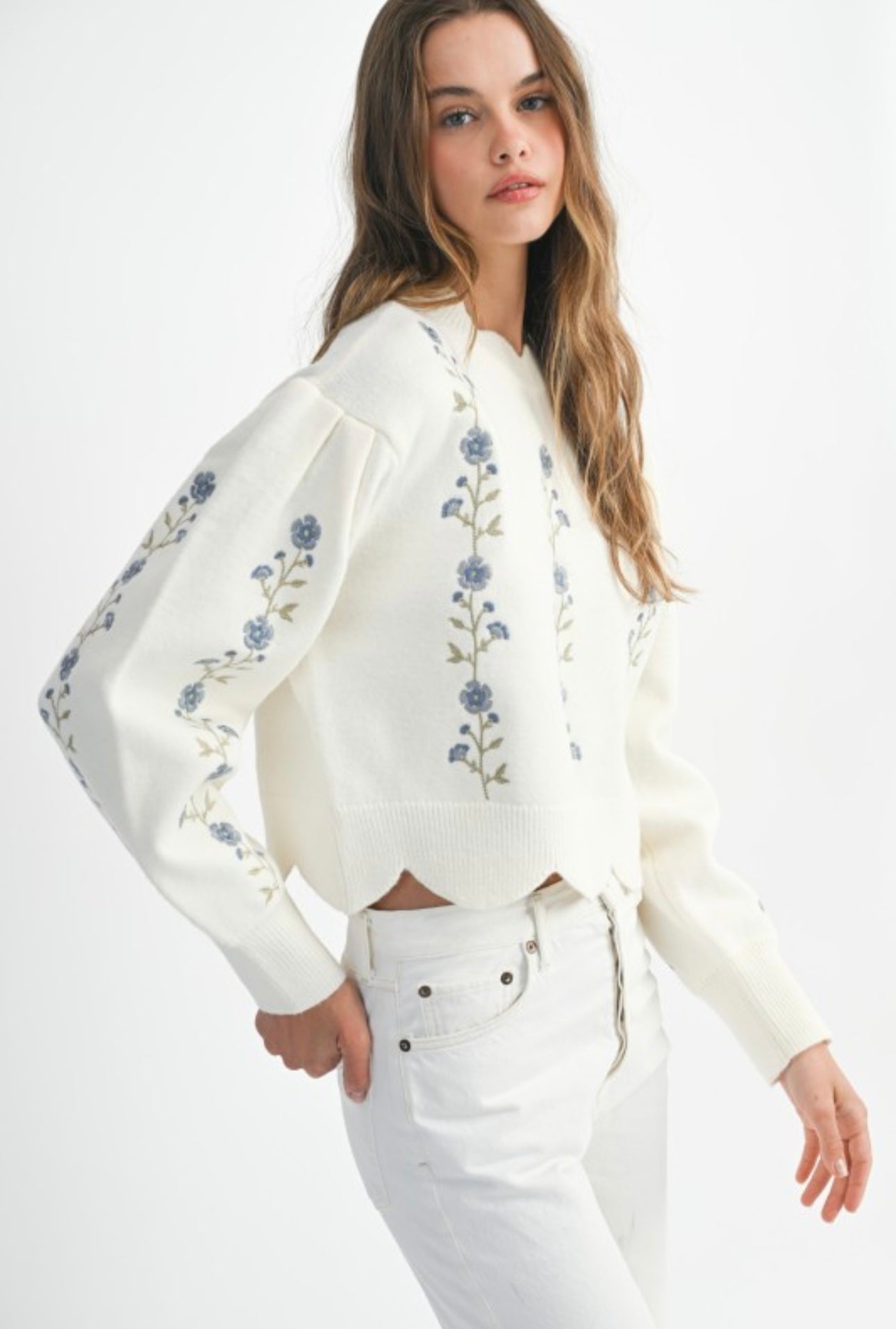Southern Charm Embroidered Knit Sweater