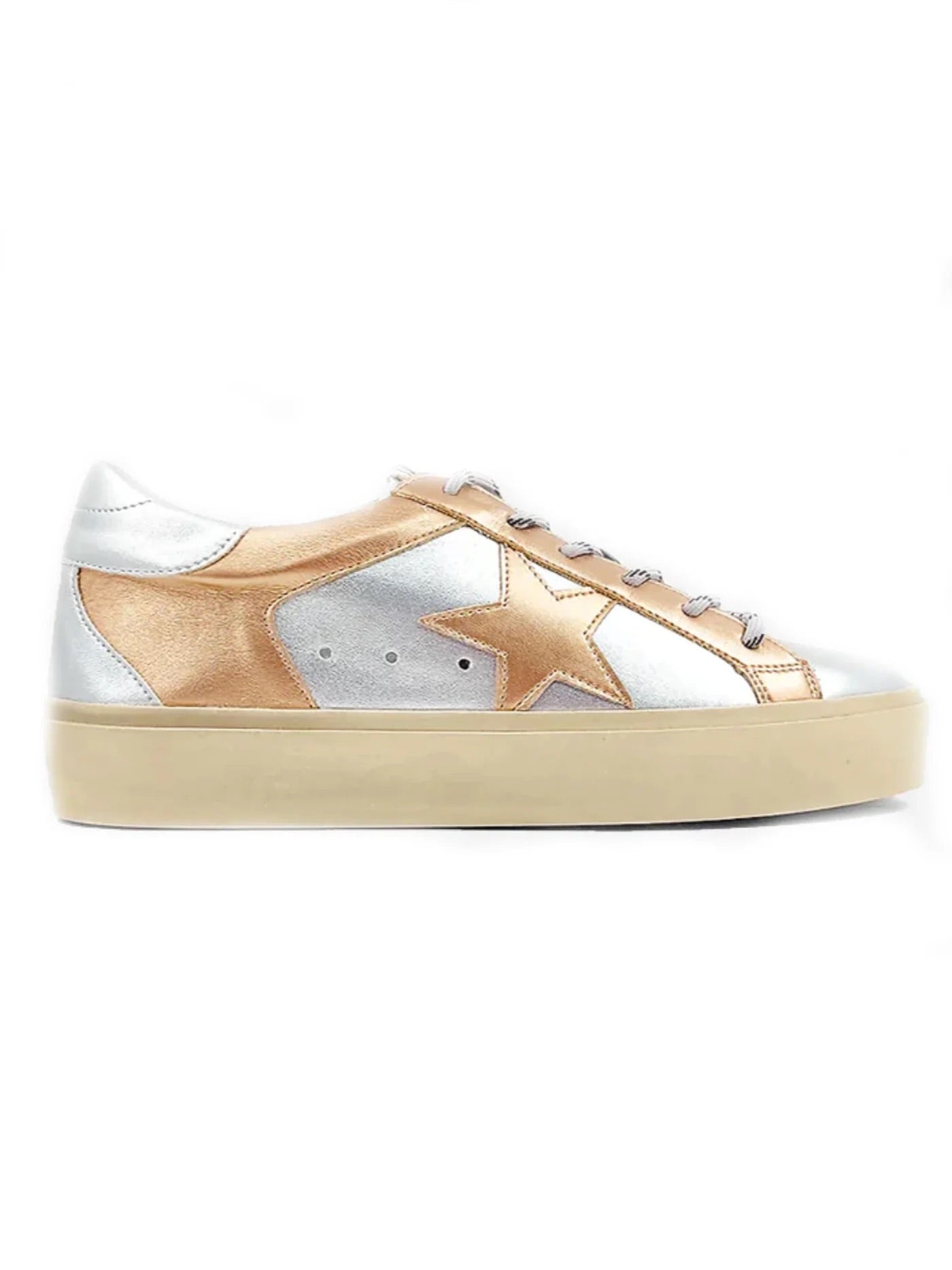 Rose Gold & Silver Reba Sneakers-Shu Shop