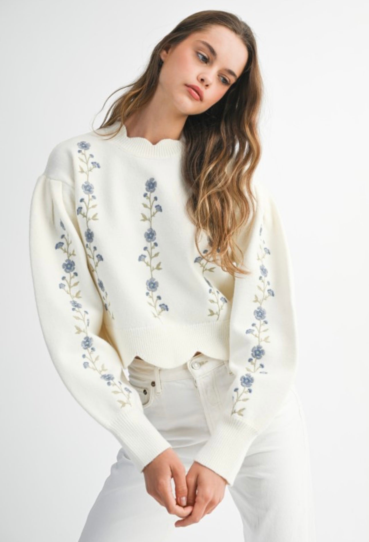 Southern Charm Embroidered Knit Sweater