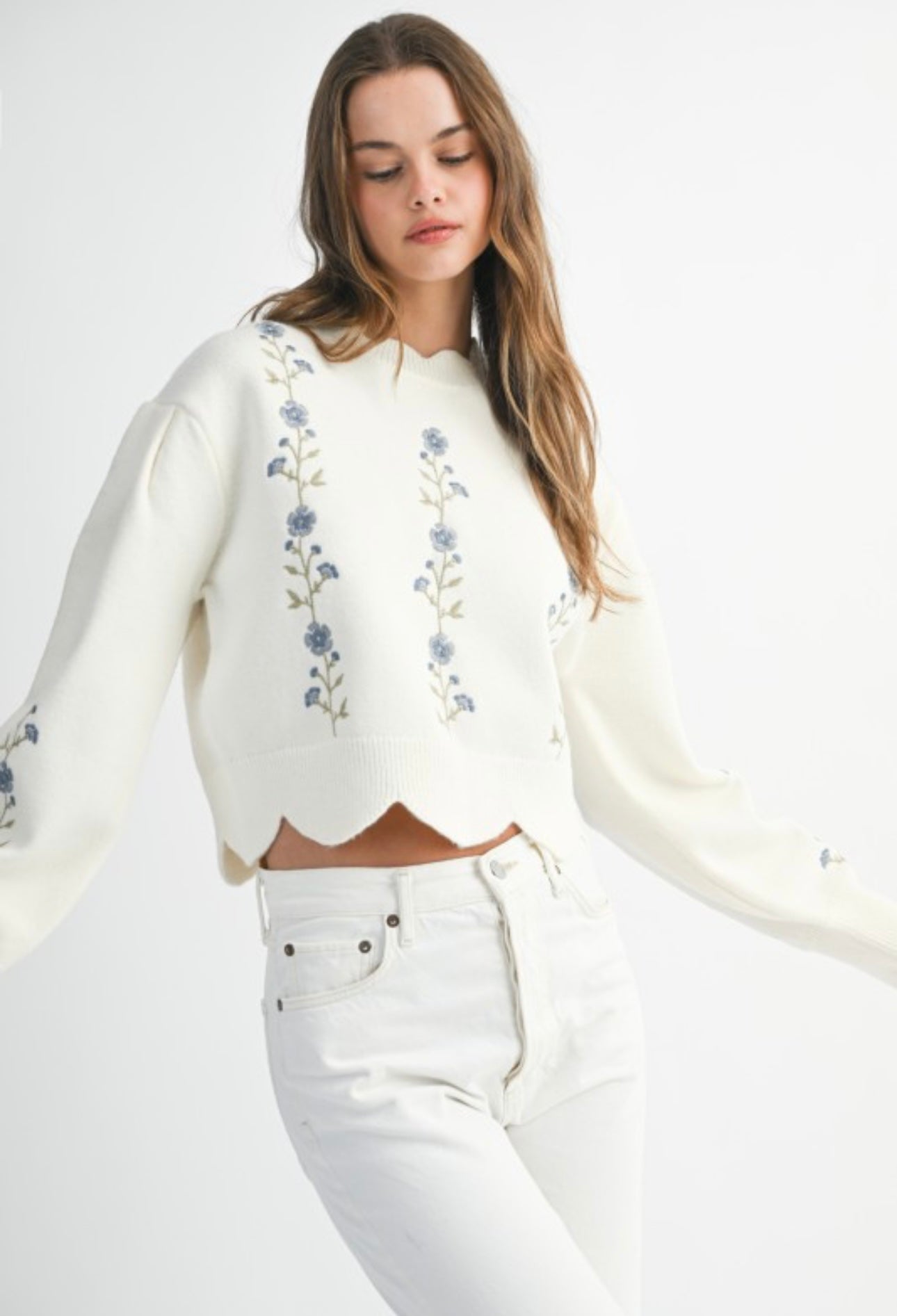 Southern Charm Embroidered Knit Sweater