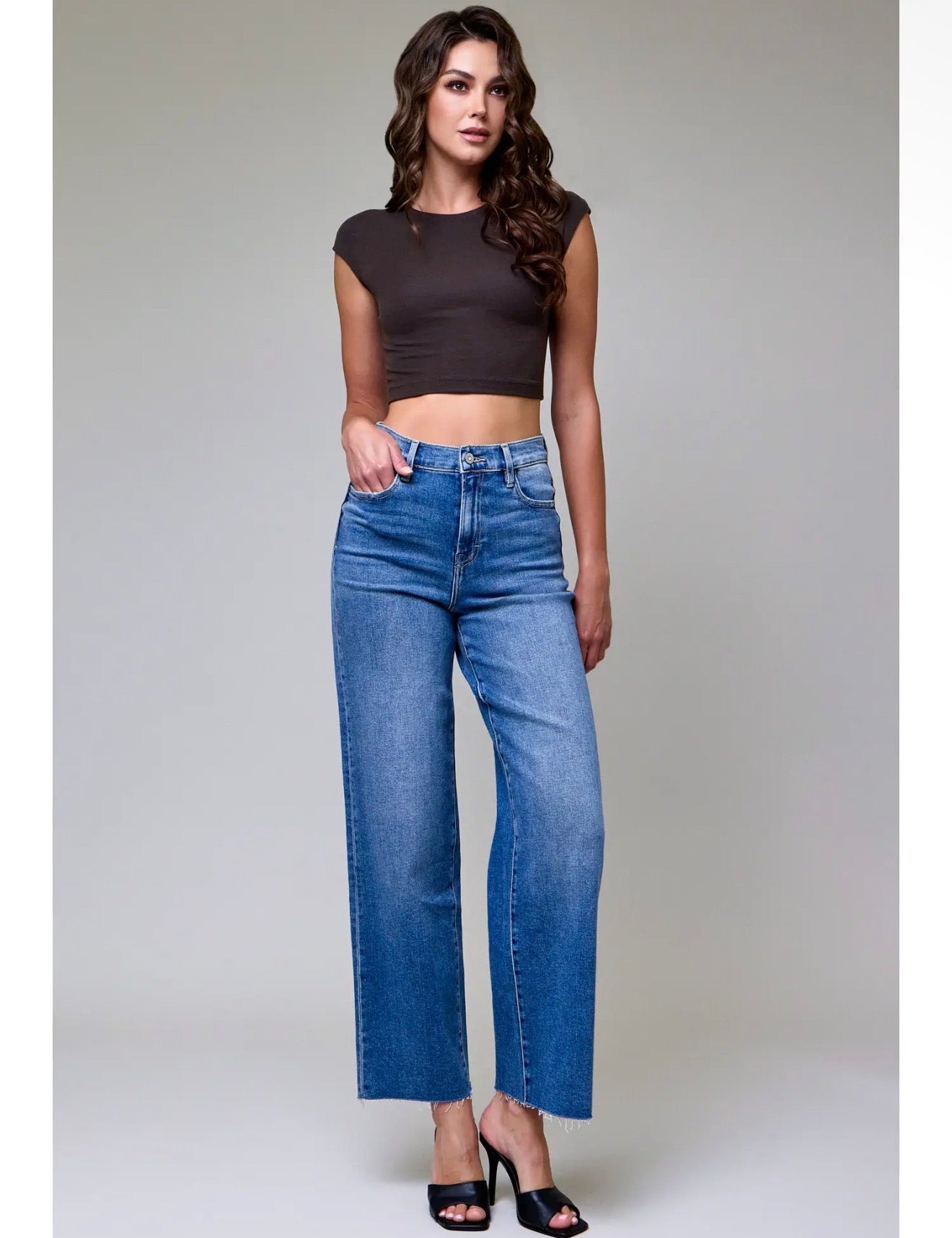 Hidden Logan Medium Dark Clean Stretch Dad Jeans