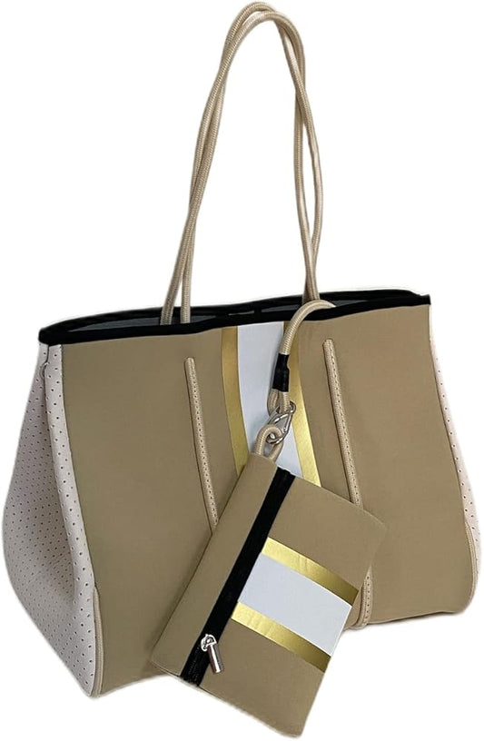 Nude & Gold Neoprene Tote