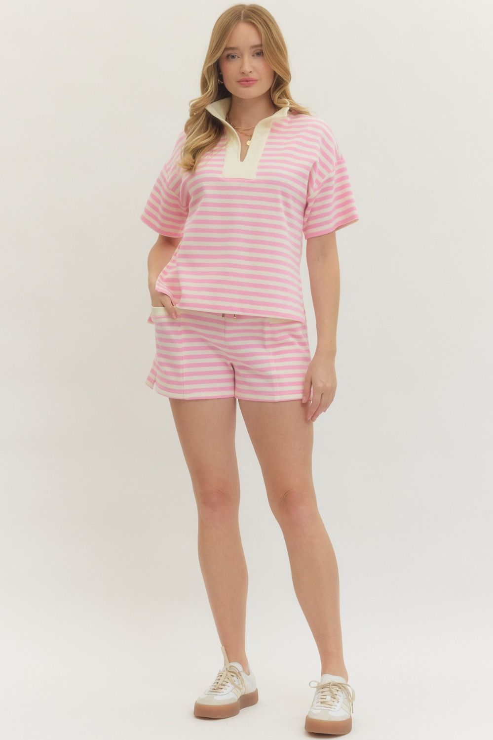 Darling Statement Pink Striped Set