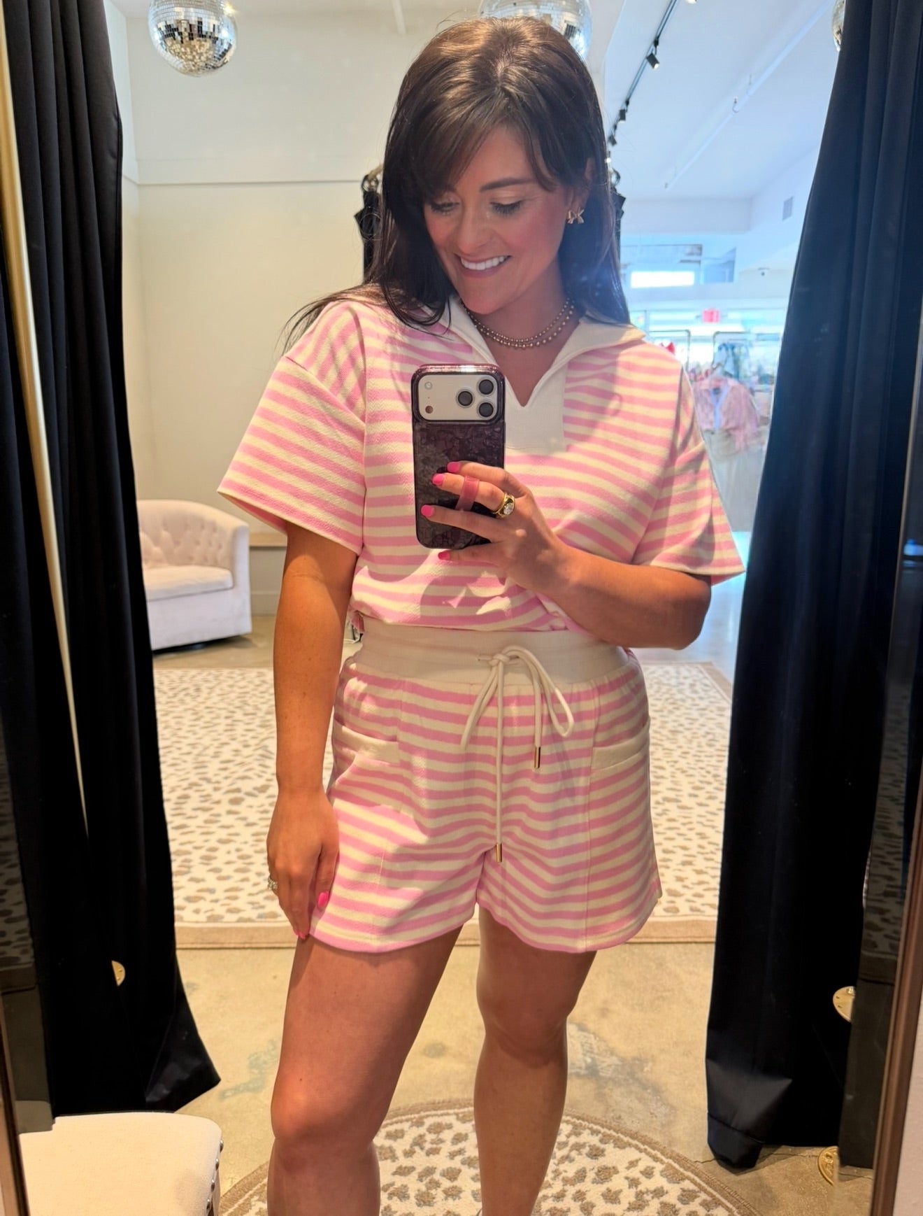 Darling Statement Pink Striped Set