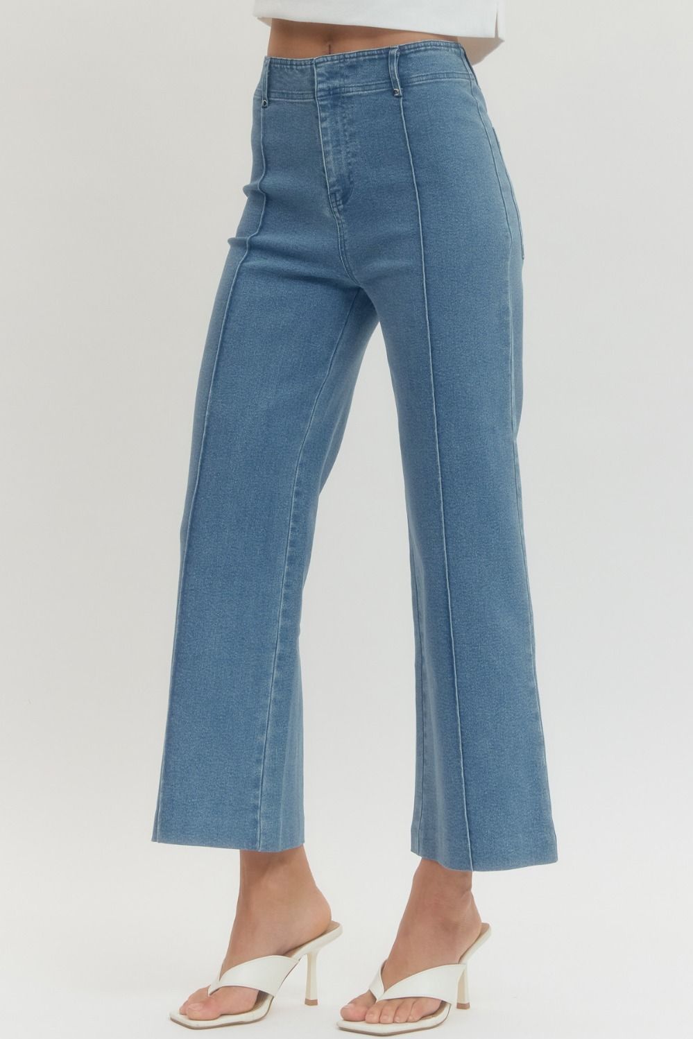 High Rise Wide~Leg Pants Medium Wash~ Entro